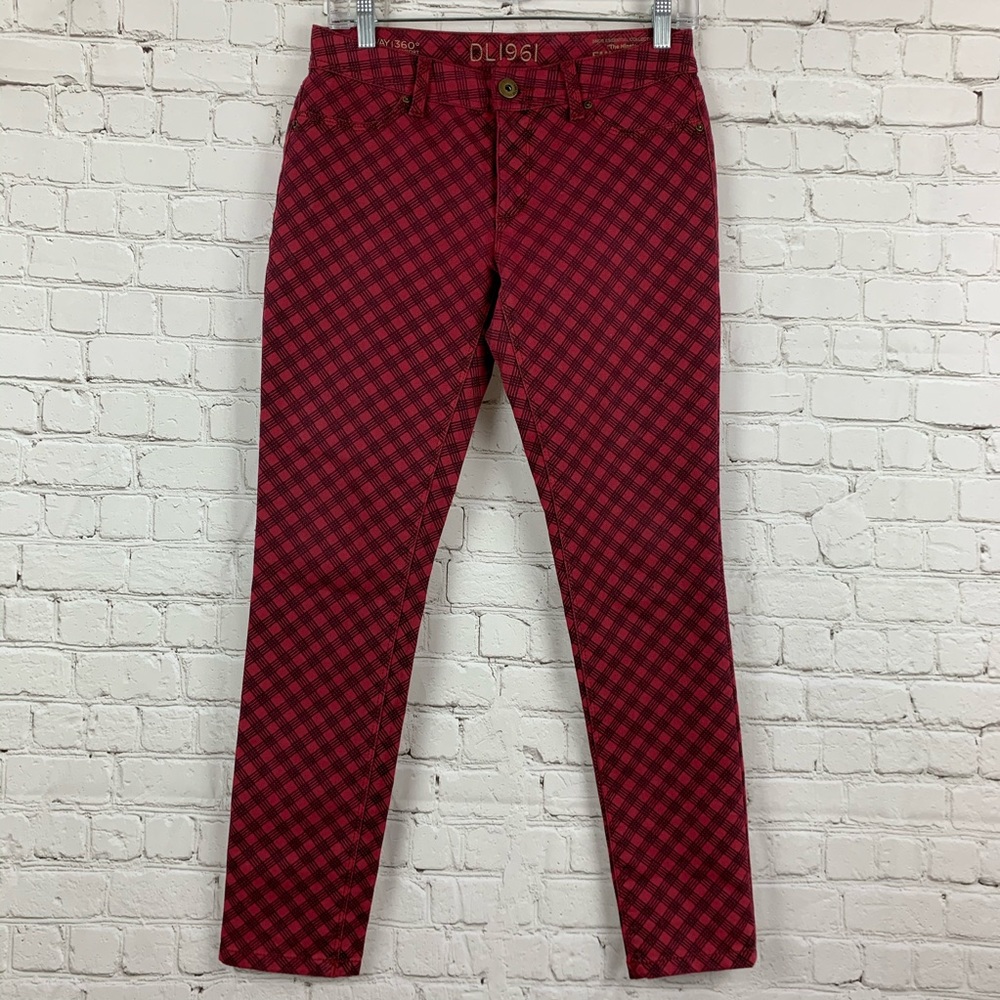DL1961 Hipster Emma Bedford Plaid Legging Ankle Jeans Size 28x28 - Picture 2 of 8